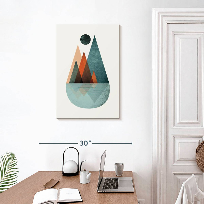 Avery Minimalist Mid-Century Orange Teal II, 30" H x 20" W