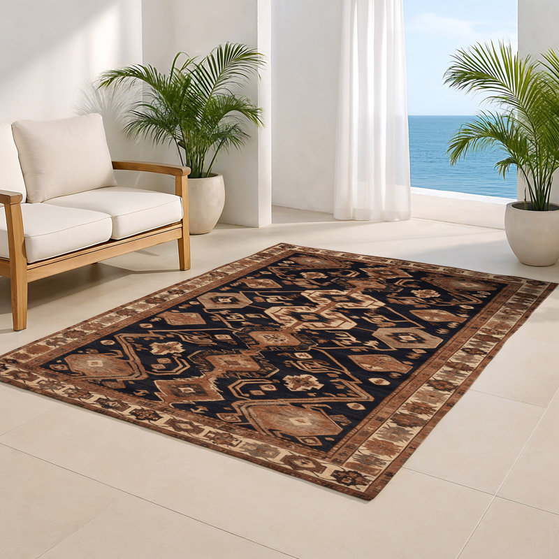 Tapis turc intérieur et extérieur brun, Rectangulaire 2 pi x 3 pi