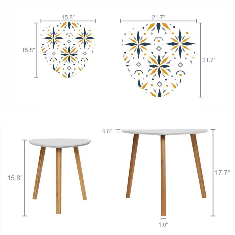 Ensemble de 2 tables basses gigognes Triangle
