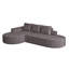 Canapé modulaire en L chenille rembourré de L 108,5 po avec 3 coussins pour le salon et la chambre à coucher, gris, sièges, confortable, sans assemblage, lignes arrondies, haute résilience, coussins modulaires respirants,-1734516687-1734516688-1734516690