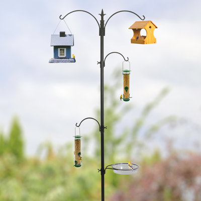 Station de ravitaillement d'oiseaux et de bain avec 4 broches