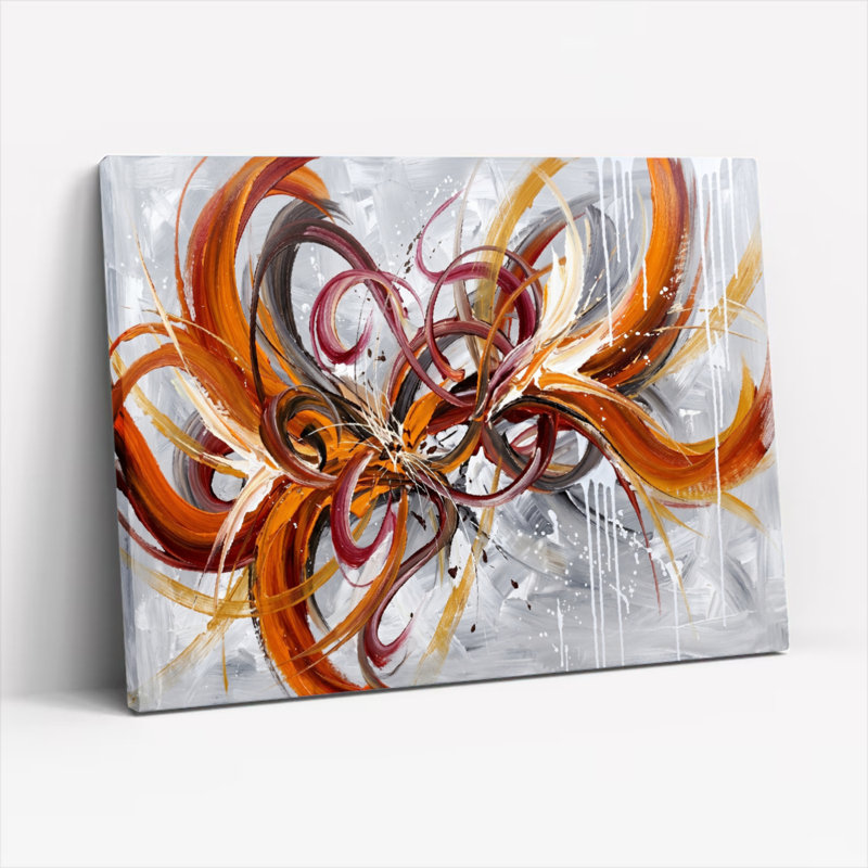 Ensemble de 1 tableau abstrait à motifs tourbillonnants sur toile, H 24 po x l 36 po, Wrapped Canvas