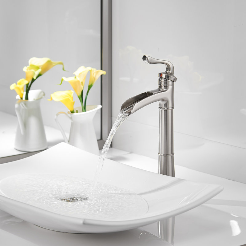Vessel Sink Faucet Single-handle Bathroom Faucet with Drain Assembly, Nickel