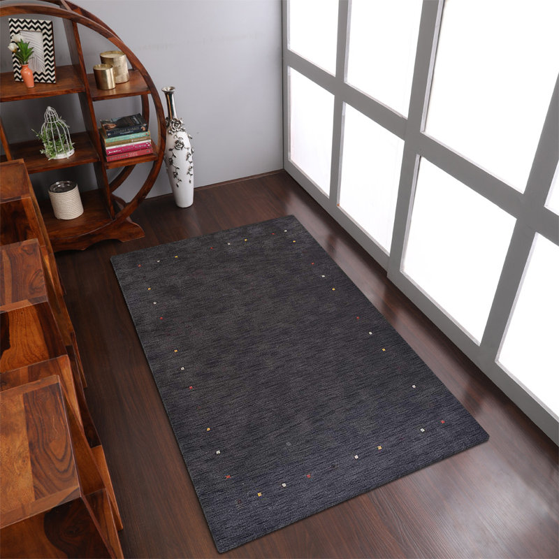 Tapis rectangulaires en laine tissée à la main Beanland, Rectangle 6 pi x 9 pi