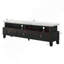 Modern Sleek Faux Marble Accents Silver-tone Legs TV Stand