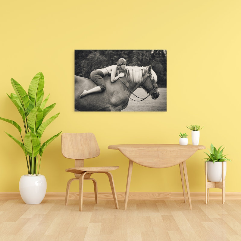 Art rétro rétro, portrait équestre classique, H 24 po x l 36 po