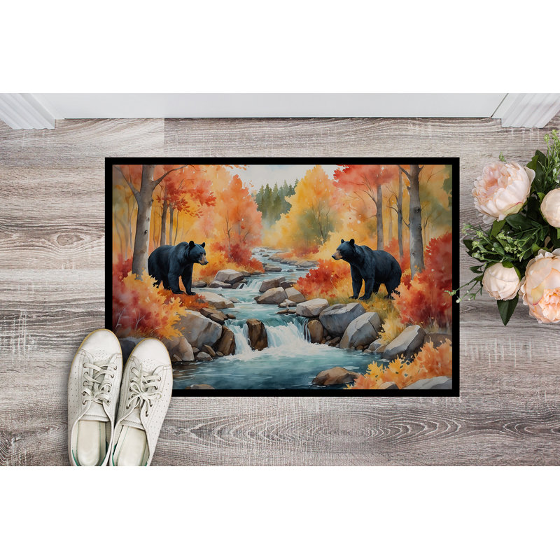 Bears Autumn in the Woods Doormat, 24" W x 36" L