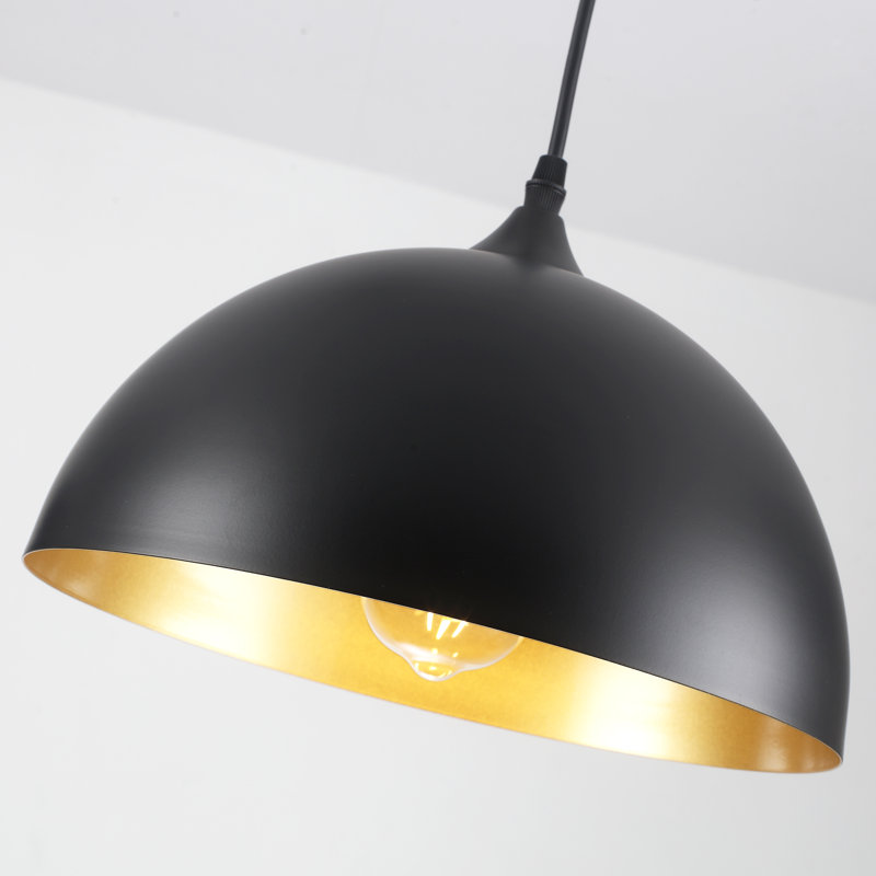 Dileo 2-light 34.64" Modern Dome Pendant Light With Metal Shade And Adjustable Cord, For Farmhouse Dining Room Restaurant Cafe Entryway
