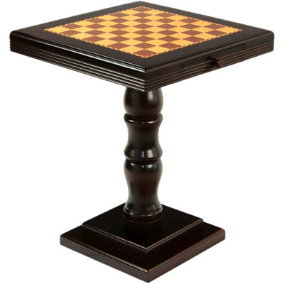 Home Furnishing Wooden Chess Table With Two Drawers And 2.25-Inch Squares