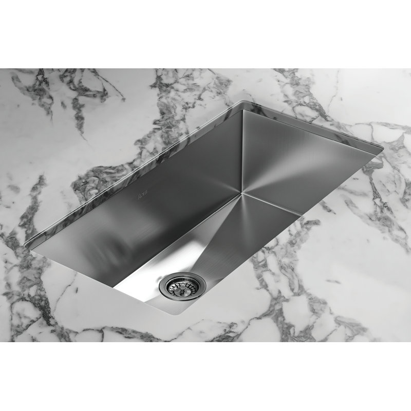 Forze™ 33" Single Bowl Stainless Steel Kitchen Sink, Brushed Stainless Steel