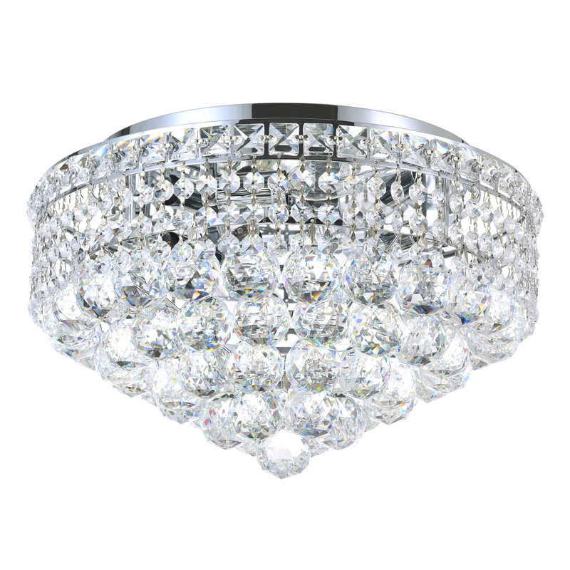 Plafonnier encastré 5 lumières avec finition chromée, Chrome chrome, H 9 po x l 16 po x P 16 po