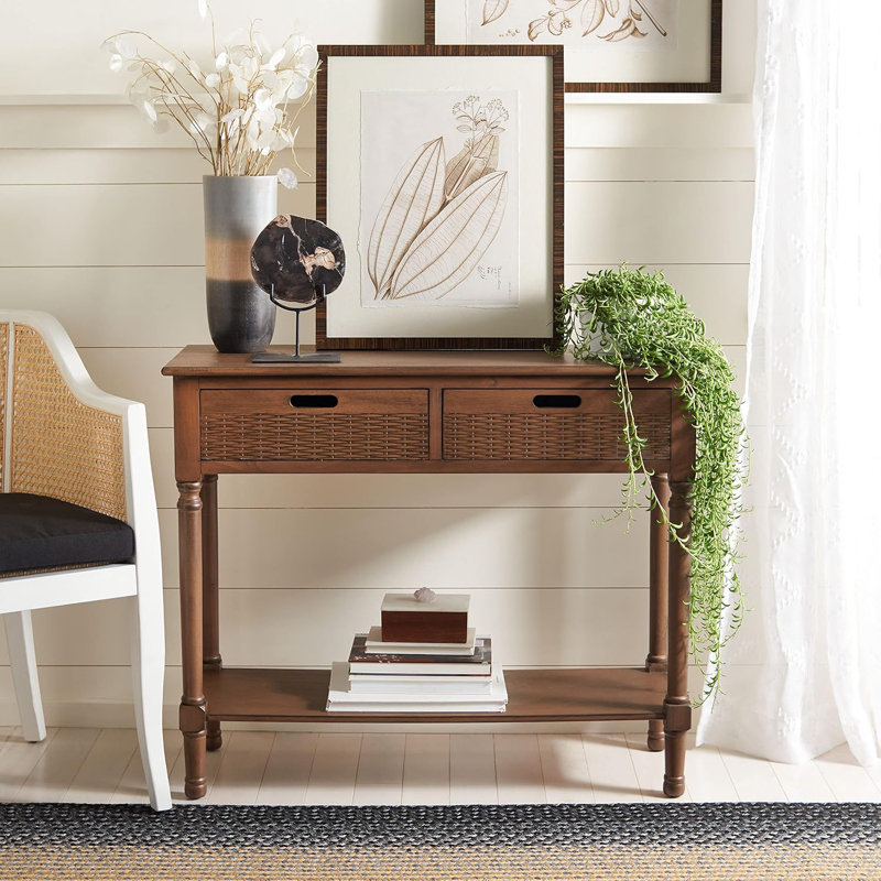 Dupuis Console Table, Brown, 36" H x 13" W x 30" D
