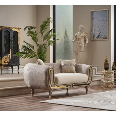 Luxury Velvet Accent Chair With Gold Trim