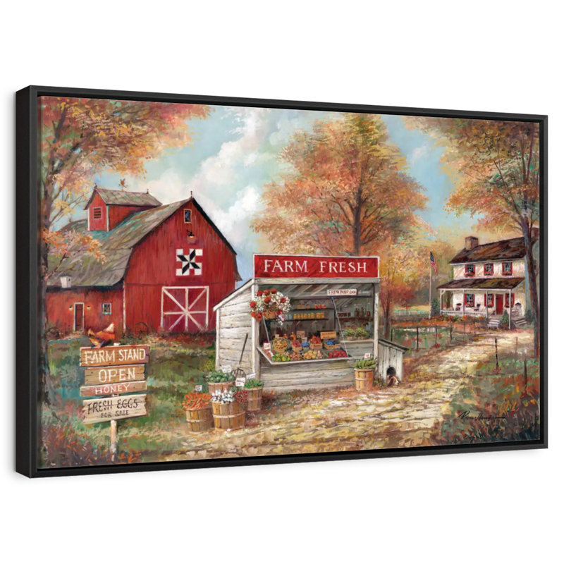 Autumn Farm Fresh, Cadre flottant noir, 43 po x 29 po