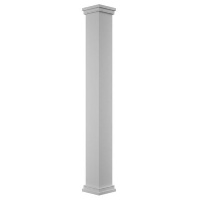 Craftsman Classic Square Non-Tapered Smooth PVC Column Kit, Standard Capital & Standard Base