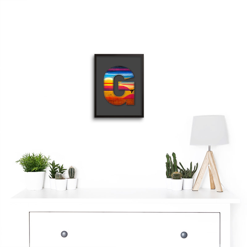 Letter G Bright Abstract Landscape by Sha & Koko - Single Picture Frame Print