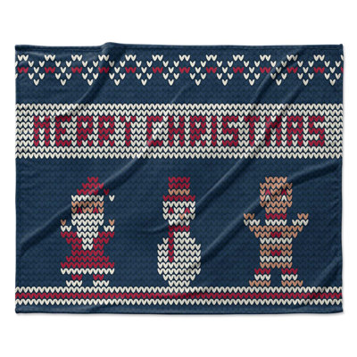 Merry Xmas Blanket Plain Weave / Muslin Heated Throw Blanket