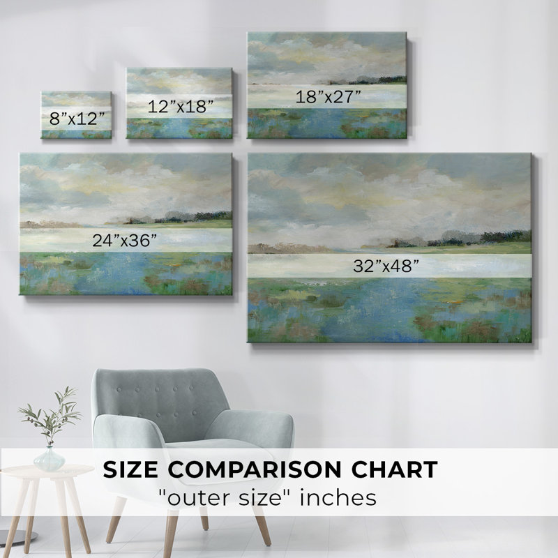 Toile tendue avec galerie Winding Stream, H 32 po x l 48 po