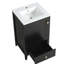 Meuble-lavabo de salle de bain 20 po - Noir, lavabo en céramique, lavabo à un tiroir facile à nettoyer, trop-plein intégré-237785764