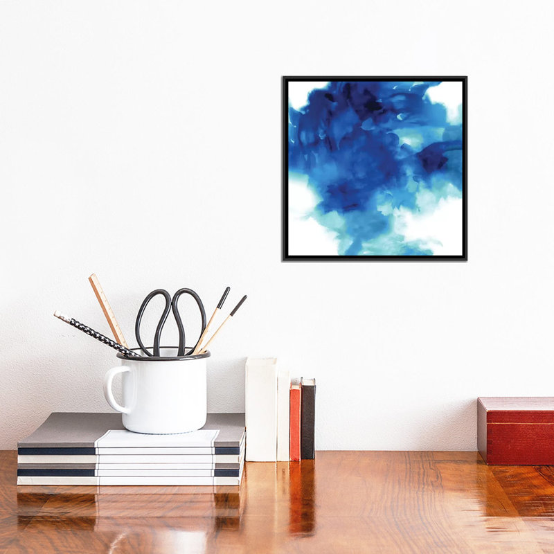 «Ascendant in Blue II», reproduction d'art sur toile tendue, H 12 po x l 12 po x P 1,5 po, Cadre noir