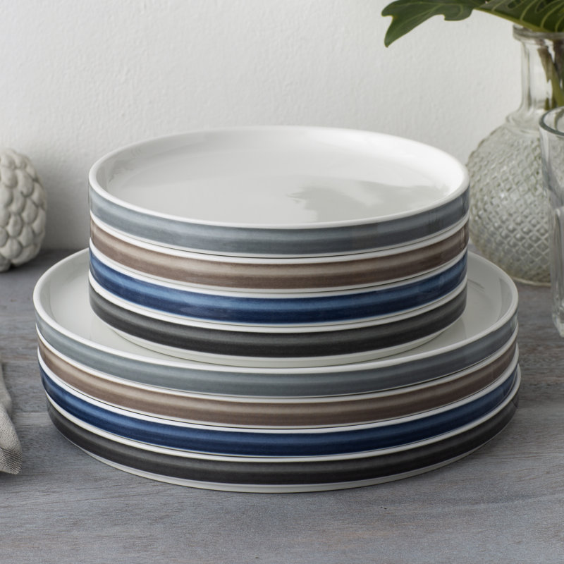 Noritake ColorStax Ombre Stax Dinner Plates, 9-3/4", Jet