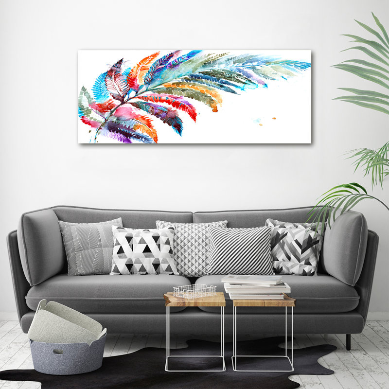 Colourful Feather 1 Piece Painting on Canvas