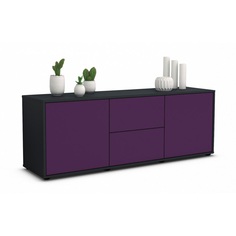 Fredrick TV Stand, Purple / Matte Anthracite