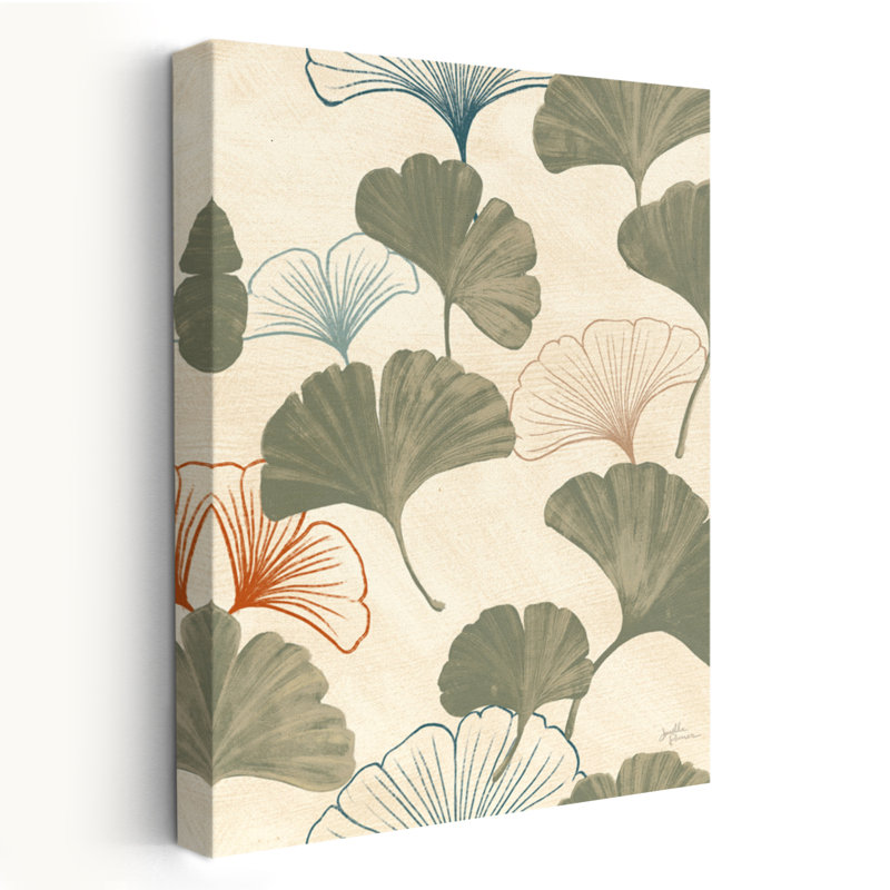 Étude à oreilles, modèle IXA - Gingko botanique, feuilles, feuilles, art, H 48 po x l 32 po
