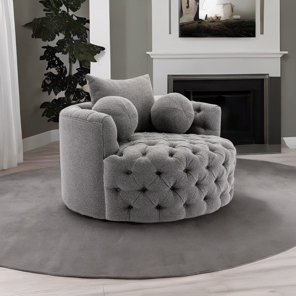 Rosdorf Park Abrahamson Upholstered Swivel Accent Chair | Wayfair