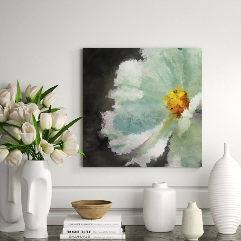 Blanc Fleur Painting by Zoey Riley, Image Brush Gel, 40" H x 40" W