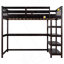 Lit mezzanine simple avec tablettes de rangement et bureau sous le lit, espresso-1279280969-1279280982