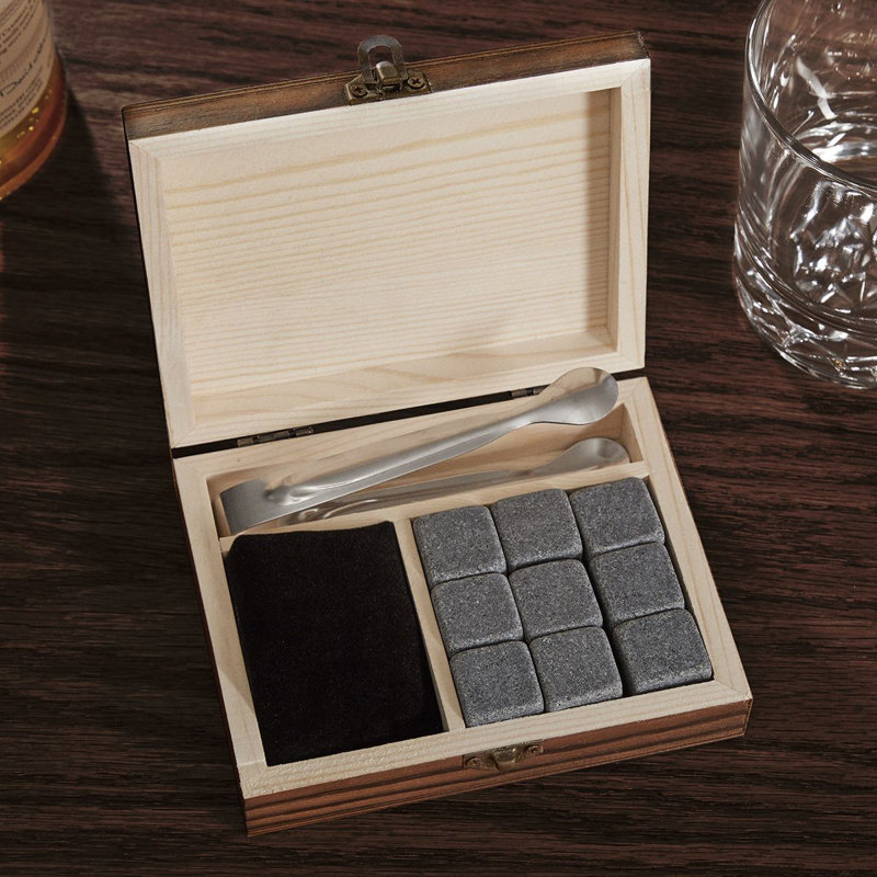 Goshorn Custom Whiskey Glasses and Stone Gift Set 10 oz., Yes