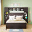 Lit, lit en bois avec armoire tout-en-un, tablette et prises, lit gigogne-494244182