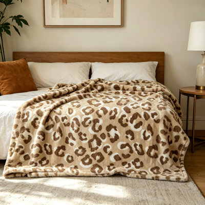 Jeté en flanelle Leopard