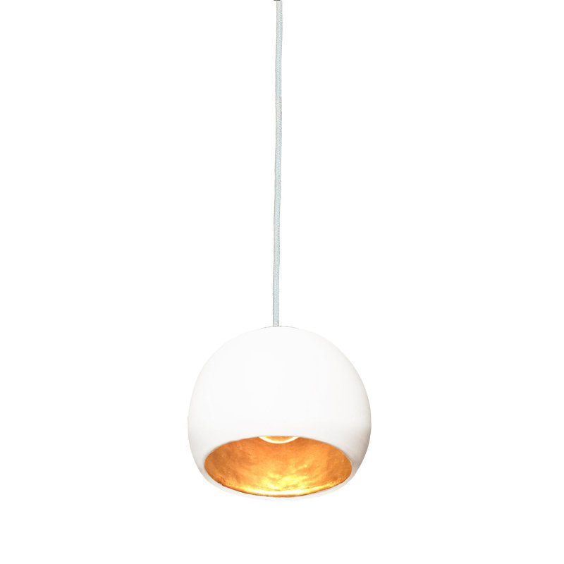 1 - Light Pendant, White, LED, Matte White/Brass