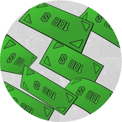 Tapis vert/crème tissé à la machine