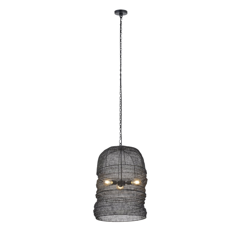 Kara Black Powder Pendant Light