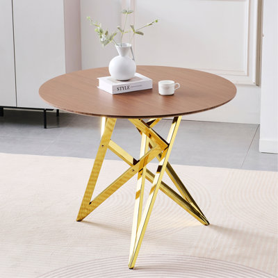 Table de salle à manger ronde, petite table de cuisine ronde avec pieds en métal