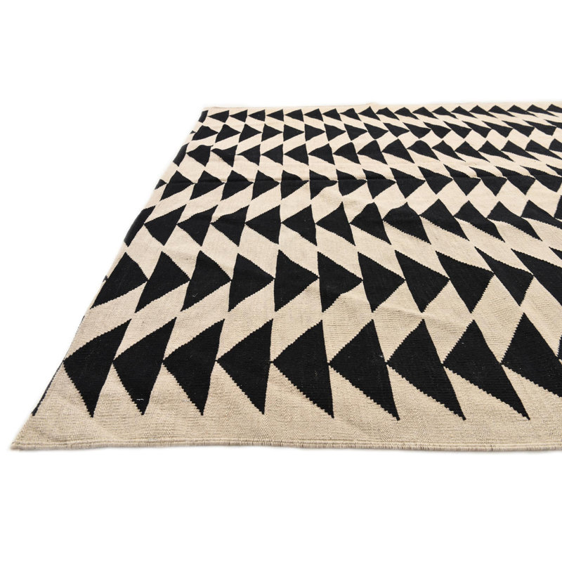 Tapis noir et blanc Ponce