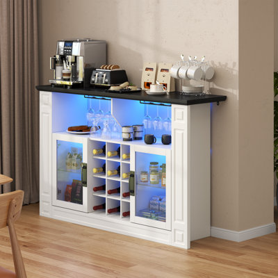 Wine Bar Cabinet With LED Light by Wrought Studio