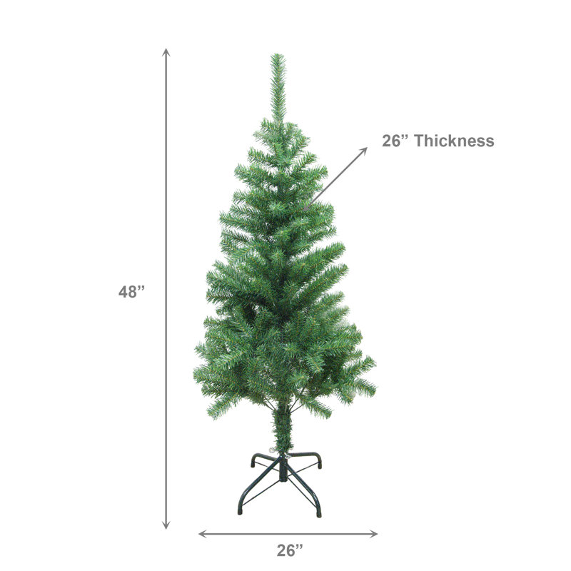 Arbre de Noël 4 pi avec 200 pointes et base en métal Evergreen