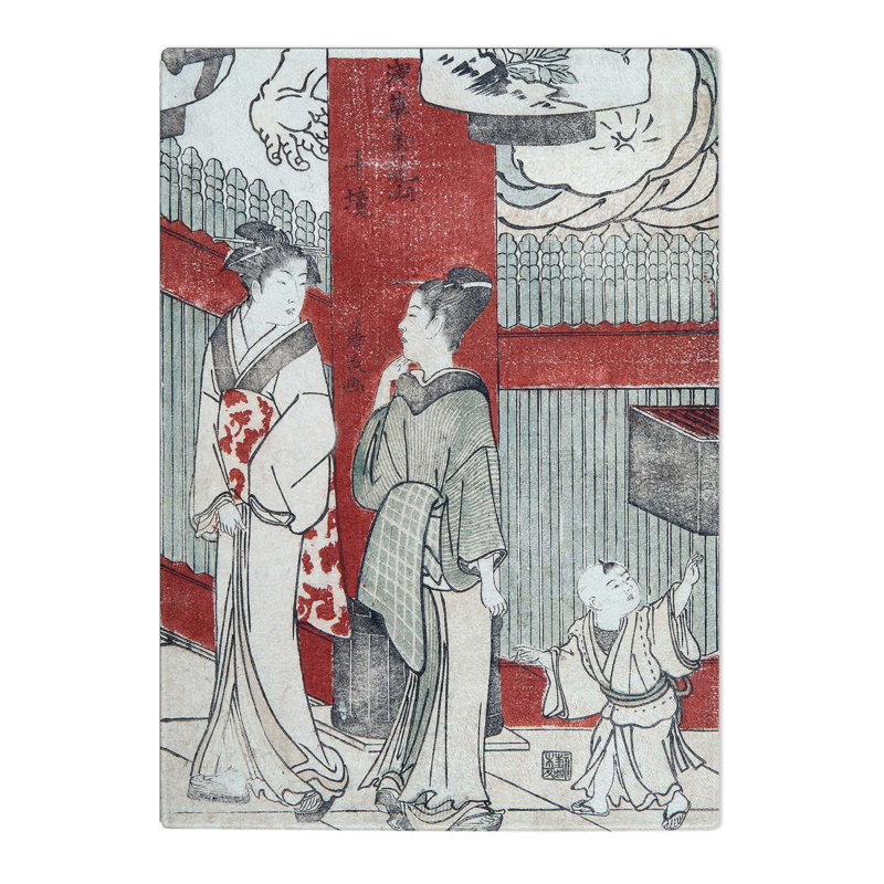 Tempered Glass Woodcut by Torii Kiyonaga Chopping Board, 28.5cm W x 39cm L