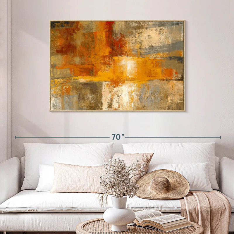 Argent et ambre, Cadre flottant en bois naturel, 46 po x 31 po