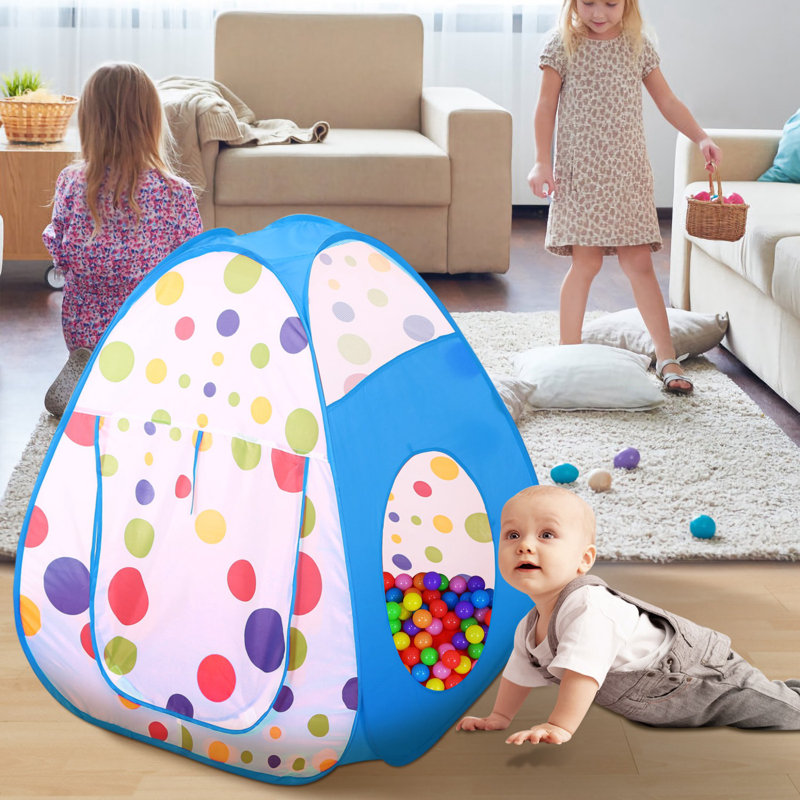 Tente de jeu intérieure / extérieure en polyester 3,42 po x 3,42 po avec transport, Bleu
