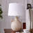 Maryclare 25 in. White Coastal Rustic Dimmable Ceramic Resin Bedroom Living Room Bedside Desk Nightstand Table Lamps With USB Port-1278209494