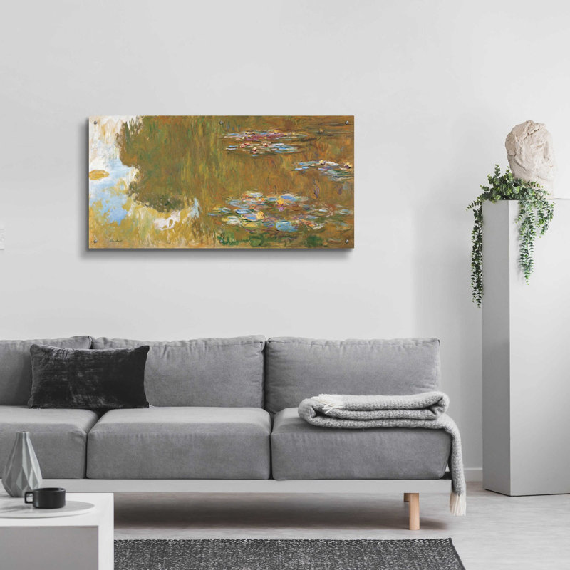 «The Water Lily Pond» par Claude Monet, art mural en verre acrylique, H 24 po x l 48 po