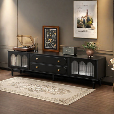 American style black TV cabinet