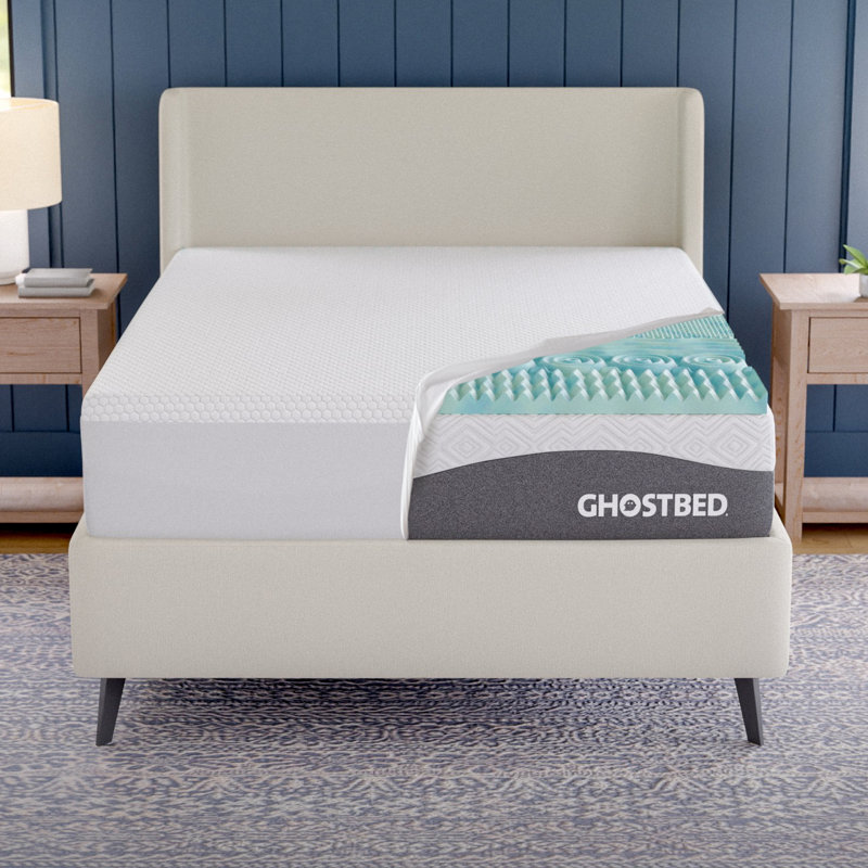 GhostBed Memory Foam Mattress Topper, Queen