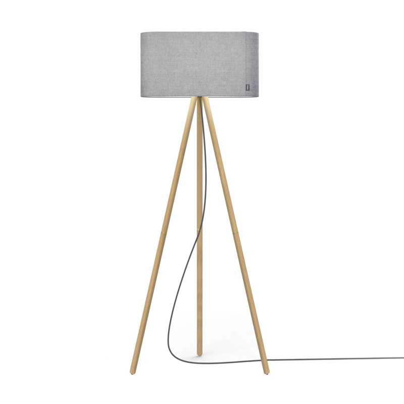 Lampe trépied Belmont, Chêne, Gris