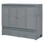 Lit escamotable double avec ports USB et grand tiroir, armoire-lit peu encombrante avec structure en bois massif, gris-117494035-117494036